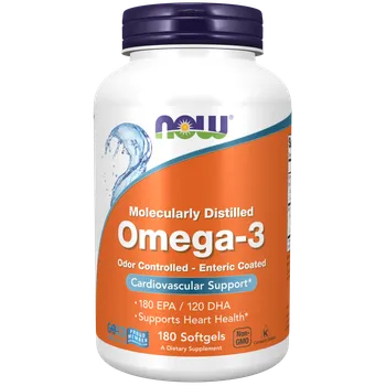 NOW Foods - Omega-3, enterosolventní, 180 softgel kapslí