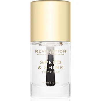 Lak na nehty Makeup Revolution Speed & Shine rychleschnoucí lak na nehty průsvitný 10 ml