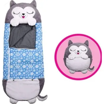 Spacák Čína Dětský spací pytel a polštář 2v1 zvířátka 135 cm Varianta: 12 pejsek husky