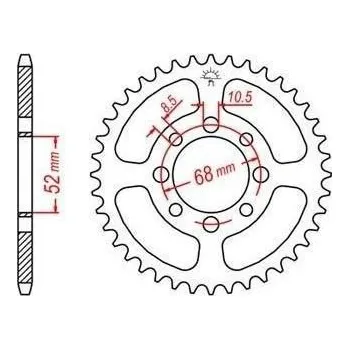 Řetězová sada pro motocykl Ocelová rozeta pro sekundární řetězy typu 420, JT - Anglie (34 zubů)