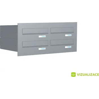 Poštovní schránka Poštovní schránka B-042 - pro zazdění s čelní deskou - lakovaná - RAL 9005 MAT. - ČERNÁ