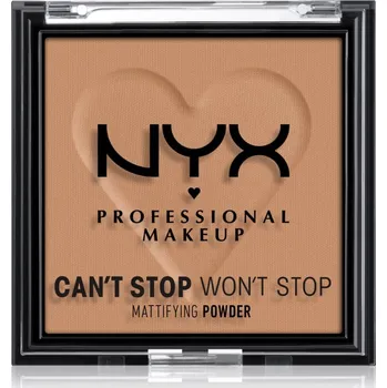 Pudr NYX Professional Makeup Can't Stop Won't Stop Mattifying Powder matující pudr odstín 07 Caramel 6 g