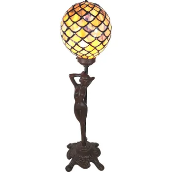 Lampička Stolní vitrážová lampa Tiffany Femme - 21*21*51 cm
