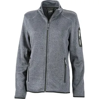 Dámská vesta Daiber Dámská bunda Knitted Fleece JN761 Barva: Šedý melír tmavý - Stříbrná, Velikost: XL