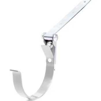 okap BRYZA Kovový hák žlabu s kloubem Ø 75 mm, Bílá RAL 9010