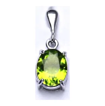 Přívěsek Stříbrný přívěsek, přírodní olivín, přívěšek ze stříbra P 1242/22