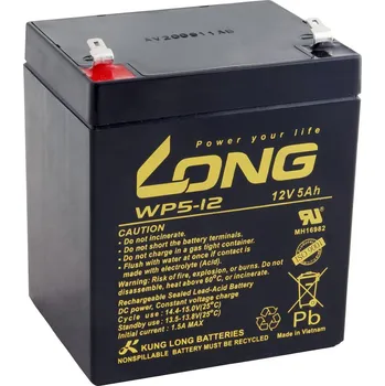 Záložní baterie Long 12V 5Ah olověný akumulátor F1 (WP5-12 F1) PBLO-12V005-F1A-1
