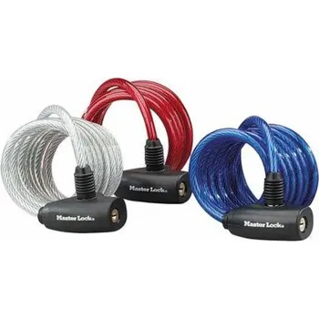 Zámek na kolo Master Lock 8127EURTRI 8mm spirálový kabel.zámek sada 3ks. 8127EURTRI