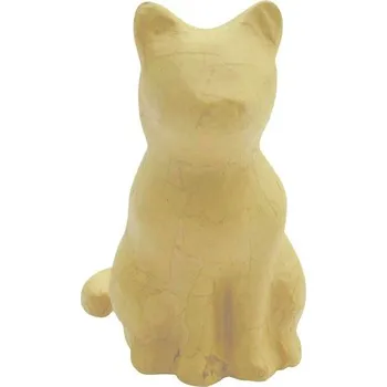 Umělecký papír décopatch Kartonová sedící kočka 15×11,5×7,5cm