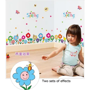 Samolepící dekorace Čína Samolepky na zeď - malované usměvavé květiny