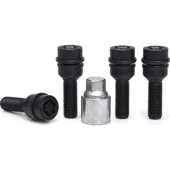 Autodoplněk Pojistné bezpečnostní šrouby M14x1,5x40 kulová R14 pohyblivá, klíč 17, SICUSTAR BVN540RAR14SW17, černé