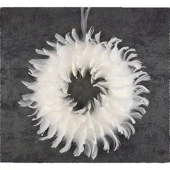 Věnec Věnec péřový MagicHome, bílý, 35 cm