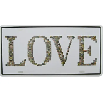 Plechová cedule Plechová cedule Love 31 x 15,5 cm (Retro cedule na zeď)