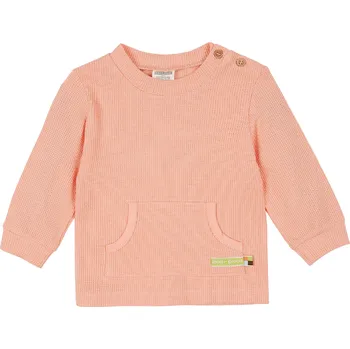 Dětské triko s dlouhým rukávem Klokaní kapsa světle oranžová loud + proud Velikost: 62/68