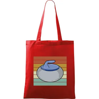Nákupní taška Curling vintage - Taška bavlněná - 42 x 38 cm ( Červená )