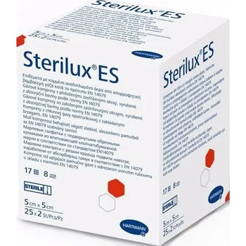 Kompres Kompresy Sterilux ES z gázy sterilní 17/8vr. 5 x 5 cm/25 x 2 ks