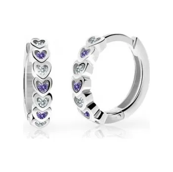 Náušnice Cutie Jewellery Dětské náušnice z bílého zlata C3340B-Fialová