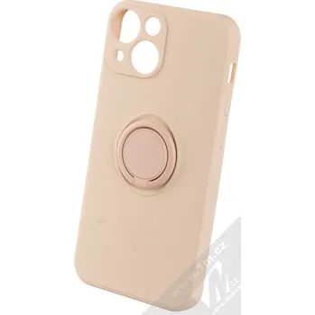 Pouzdro na mobilní telefon 1Mcz Grip Ring Skinny ochranný kryt s držákem na prst pro Apple iPhone 13 mini světle růžová (powder pink)