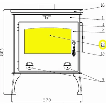 Krbová kamna HAAS+SOHN Sklo do kamen ARKTIC, rozměr: 275 x 470 x 4mm
