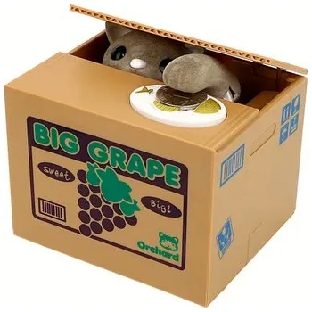 Pokladnička Čína Kasička - Panda nebo kočička v krabici Varianta: Šedá kočka