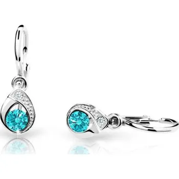 Náušnice Cutie Jewellery Dětské náušnice z bílého zlata C1898B-Mint Green