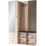 Stěna předsíňová se zrcadlem dub artisan/černá CALI