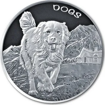 PSI ZLATÝ RETRÍVR coin FIJI Dogs Golden Retriever - 1 oz stříbrná mince