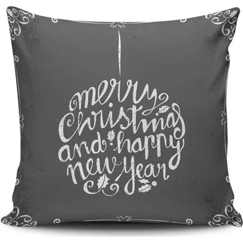 Dekorativní polštářek ASIR Dekorační polštářek ŠŤASTNÉ A VESELÉ 43 cm bavlna/polyester