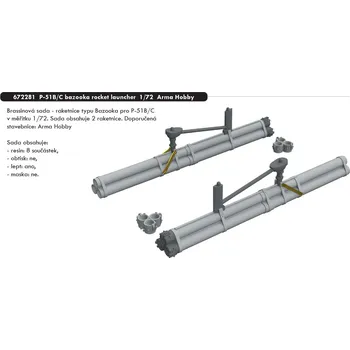 Plastikový model Eduard 1/72 P-51B/C bazooka rocket launcher (ARMA HOBBY)