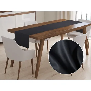 ubrus Bavlněný saténový běhoun na stůl ST-006 Černý 20x120 cm