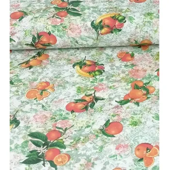 Loneta dekorační látka mandarinky | RTex
