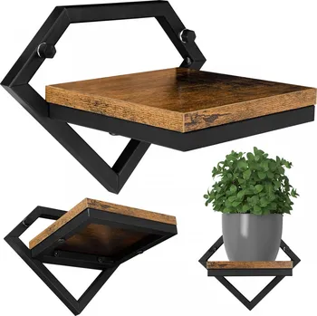 police Nástěnná police Doron vintage hnědá/černá