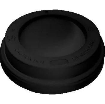 Jednorázové nádobí Víčko vypouklé černé pro papírové kelímky O 90 mm [100 ks]