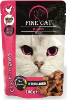 Krmivo pro kočku FINE CAT Grain-Free Sterilised kuřecí v omáčce 22x 100 g