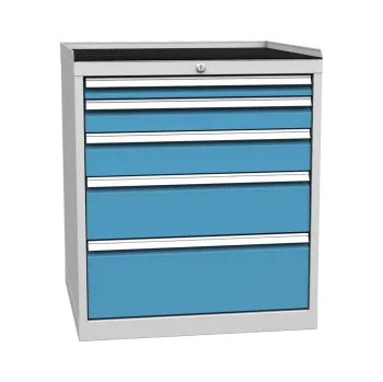 Zásuvková skříň DPO03E, VxŠxH: 840x720x700 mm, šedá/modrá