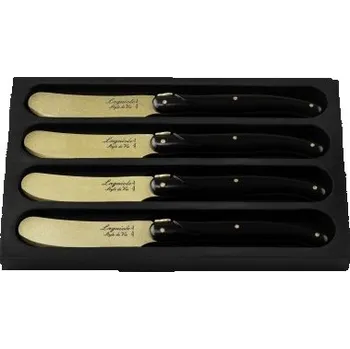 Kuchyňský nůž Sada nožů na máslo Laguiole Prestige 3 ks černá Gold - LAGUIOLE Style de Vie (Nože na máslo, baleno v luxusní černé dřevěné krabičce LAGUIOLE Prestige - LAGUIOLE Style de Vie)