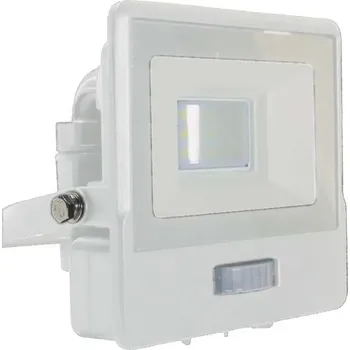 LED reflektor s PIR senzorem 10W, 735lm, Samsung chip, 100°, IP65, bílý Teplá bílá