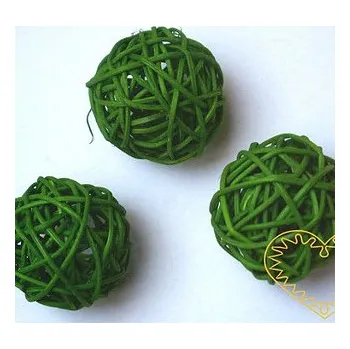 Ratanová koule tmavě zelená 8 cm balení 12 ks (Ratanová koule tmavě zelená 8 cm)