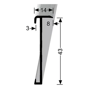 půdní výlez Schodový profil pro krytiny do 3mm (14x43) šroubovací| Küberit 845 Provedení: imit. nerezi F2 3238450028