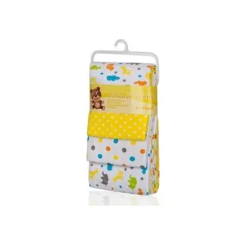Přebalování Látkové pleny flanelové - sada 4 kusů - žluté žirafy, Velikost: 76 x 76 cm