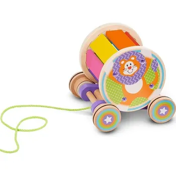 Hračka pro nejmenší Tahací hračka - Xylofón válec na kolečkách (M&amp;D) - Akce