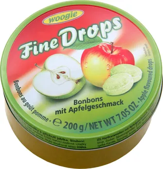 Bonbon Woogie Fine Drops jablečné dražé v plechové dóze 200 g