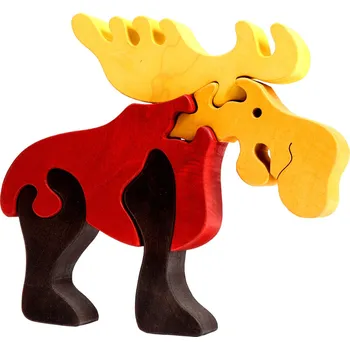 Puzzle Fauna Dřevěné vkládací puzzle z masivu velký los