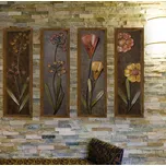 ASIR Sada dekorativních nástěnných obrazů KVĚTINY 19 cm MDF