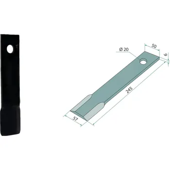 Mulčovací nůž rovný pro Humus, 32592625, 245/6/20 mm