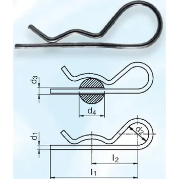Tesařské kování FSE - pérová závlačka jednoduchá pozinkovaná , zvolte variantu 07.00-ZN