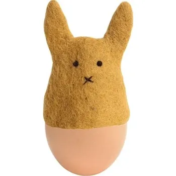 Velikonoční dekorace Čepička na vajíčko okrový zajíček