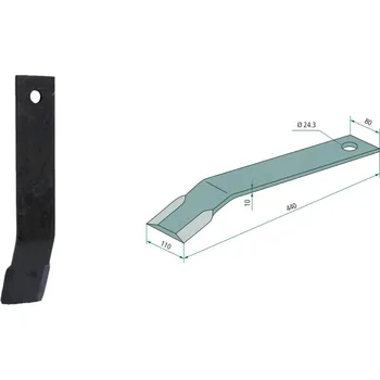 Pracovní nůž Mulčovací nůž na vinné dřevo pro Humus, HU00453751, 440/10/24,3 mm