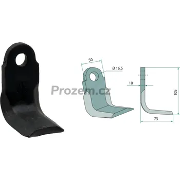 Pracovní nůž Úhlový nůž pro Palladino, 105/10/16,5 mm