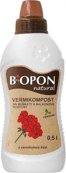 Hnojivo Biopon Natural Vermikompost na muškáty a balkónové rostliny 500 ml